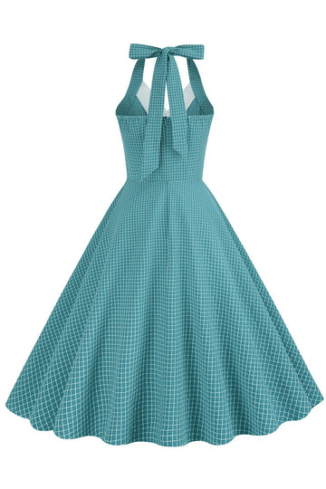 Zielona Sukienki W Stylu Retro Dekolt Halter Sukienka Lata 50